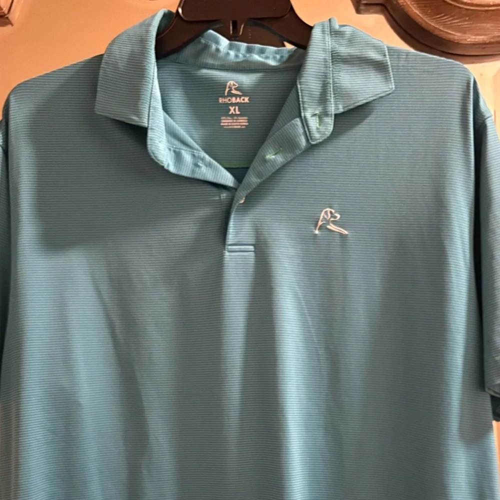 Rhoback Men's Teal Blue Polo Shirt - Picture 3 of 3